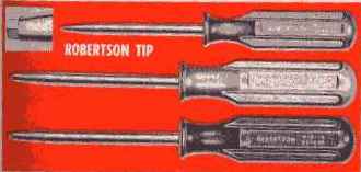 Screw Drivers Robertson Tip 1965